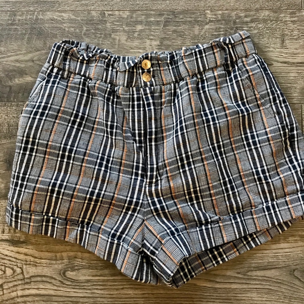 Striped high waisted shorts